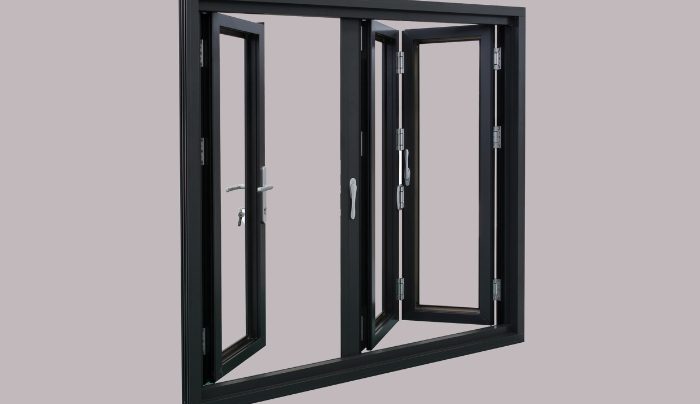 Folding door kaca